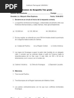 Examen de Geografía 7mo Grado