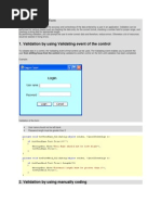 Validation by Using Validating Event of The Control