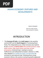 On Indian Economy Features and Development