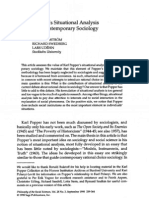 Popper's Situational Analysis and Contemporary Sociology - Hedström, Swedberg, Udéhn 1998