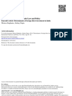 Journal of International Trade Law and Policy: Emerald Article: Determinants of Foreign Direct Investment in India