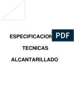 ESPECIFICACIONES TÉCNICAS Alcantarillados