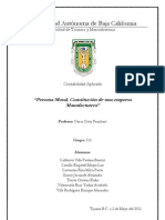 Persona Moral, Constitución de Una Empresa Manufacturera