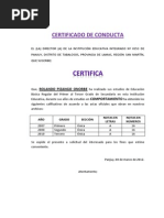 Certificado de Conducta