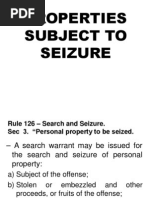 Properties Subject To Seizure