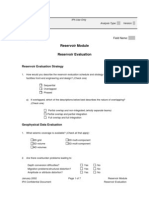 Reservoir Module Reservoir Evaluation