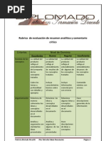 Rubrica para Evaluar Un Resumen Analitico