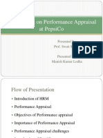 Presentation On Performance Appraisal at PepsiCo