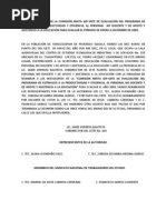 Acta Constitutiva de La Comisión Mixta Sep