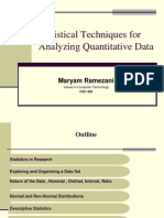 Statistical Techniques For Analyzing Quantitative Data