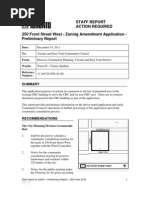 Staff Report Action Required 250 Front Street West - Zoning Amendment Application - Preliminary Report