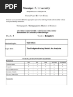 Manipal University: Term Paper Review Form