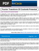 Fourier Transform of Coulomb Potential