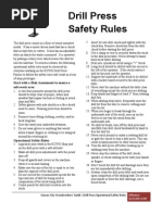 Drill Press Safety Rules 6-15-09