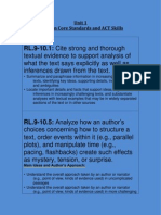 RL.9-10.1: Cite Strong and Thorough: Unit 1 Common Core Standards and ACT Skills