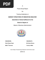 A Project Study Report On Training Undertaken At: Market Structure of Hindustan Unilever