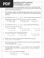 Abu Dhabi Indian School, Abu Dhabi: Maths Worksheet Grade X