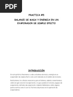 Balance de Masa y Energia en Un Evaporador de Simple Efecto