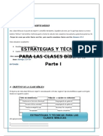 Estrategias y Técnicas para Las Clases Bíblicas-Parte I