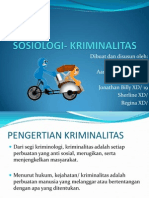 Sosiologi - Kriminalitas