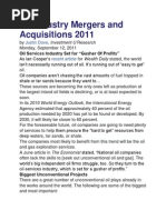 Oil Sector M&A