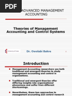 AC 303 Lecture 4 Theories of Management Accounting and Control Systems