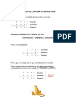 Prueba de La Resta o Sustraccion