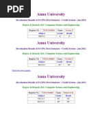 Anna University: Revaluation Results of UG/PG First Semester - Credit System - Jan 2012