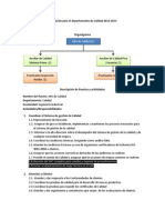 Planeación para El Departamento de Calidad 2012