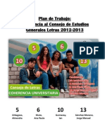 Plan de Trabajo: Consejo de Estudios Generales Letras 2012-2013