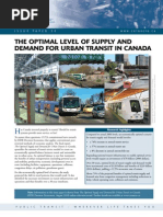 The Optimal Level of Supply and Demand For Urban Transit in Canada