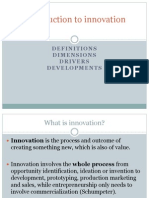 Introduction To Innovation: Definitions Dimensions Drivers Developments