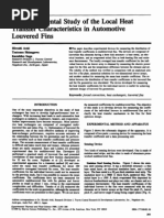 An Experimental Study of The Local Heat Transfer Characteristics in Automotive Louvered Fins