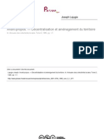 Décentralisation Et Aménagement Du Territoire PDF