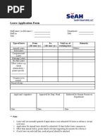 Leave Application Form