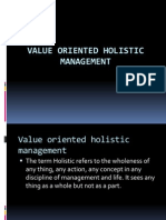 Value Oriented Holistic Management