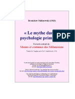 Le - Mythe Dans La Psychologie Primitive