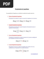 Propiedades de Logaritmos