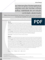 Efeitos de Duas Intervenções Fisioterapêuticas em Pacientes Com Dor Lombar Crônica Não Específica Viabilidade de Um Estudo Controlado Aleatorizado