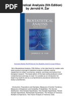 Bio Statistical Analysis 5th Edition by Jerrold H Zar - Hands Down Best Statistics Text