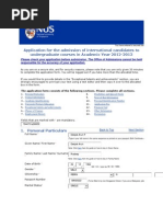 Application For The Admission of International Candidates To Undergraduate Courses in Academic Year 2012-2013