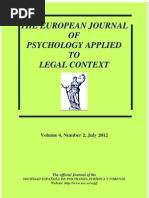 The European Journal of Psychology Applied To Legal Context 2012