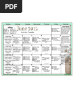 June Activities Calendar