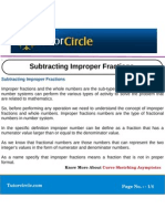 Subtracting Improper Fractions