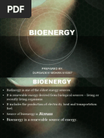 Bioenergy: Prepared By, Durgadevi Mohan S15307