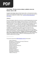 Wireless Devices Induce Oxidative Stress in Human Cancer Cells (Nazıroglu RT Al 2012)