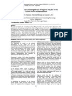 A Study of The Counselling Needs of Nigerian Youths in The Current Political Dispensation