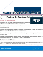 Decimal To Fraction Calculator