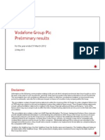 Vodafone Group PLC Preliminary Results: Disclaimer