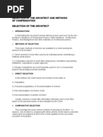 Method of Compensation & Selection of Architect